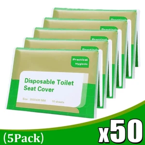 50 pcs Disposable Toilet Seat Cover for Travel Paper Flushable Potty Train - Picture 1 of 7