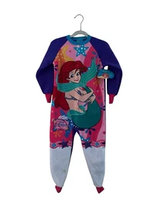 vintage ariel little mermaid one-piece zip-up pajamas youth size 6 NOS NWT 90s - Picture 1 of 10