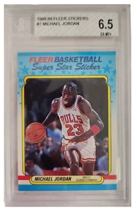 1988-89 Fleer Sticker #7 Michael Jordan BGS 6.5 EX-MT+ Bulls HOF Legend - Bild 1 von 2