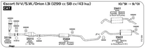 MARMITTA POSTERIORE PER FORD Escort V 1,3i/S.W. 1299cc 58cv/43Kw KAT 10/91/09/01 - Imagen 1 de 1