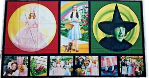 Wizard of Oz Judy Garland Dorothy Wicked Witch Glinda Quilting Treasures Panel - Picture 1 of 12