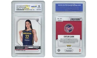 Tarjeta de novato Panini CAITLIN CLARK 2024 #247 equipo de novatos de la WNBA - GEMA COMO NUEVA 10 Foto 1 de 4