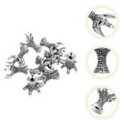  10 Pcs Dragon Claw Pearl Holder Titanium Steel Silver Necklace Charms for