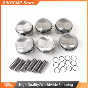 6PCS Pistons & Rings Kit Fits VW AUDI 3.0T A4 A5 A6 A7 A8 Q7 84.51mm 06E107065DM - Picture 1 of 4