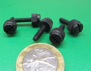 Nylon schwarz Kunststoff Rändelschraube, 6-32 x 1/2" Länge, 11/32" Kopfdurchmesser, 200 Stück - Bild 1 von 11