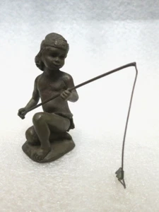 RARE Richard A Myer "FIRST CATCH" Bronze Figurine from TEN LITTLE INDIANS - Picture 1 of 6