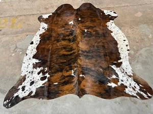 Brindle Brazilian Genuine Cowhide Rug - Size 6x7’ - Top Quality EXACT COWHIDE - Picture 1 of 2