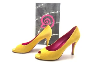 Ursula Mascaro Damen Pumps High Heels Absatzschuhe Blockabsatz Komfortschuh Gelb - Bild 1 von 4