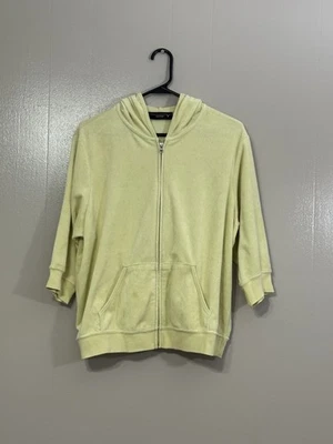 Chaqueta de terciopelo Venezia para mujer con capucha amarilla C59 Foto 1 de 4