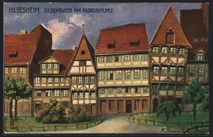 Künstler-AK Hildesheim, Gildehäuser am Andreasplatz  - Picture 1 of 2