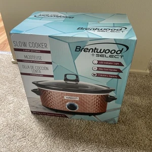 Brentwood Sc-157C Select 7 Quart Slow Cooker In Copper New Sealed Box Crockpot - Picture 1 of 4