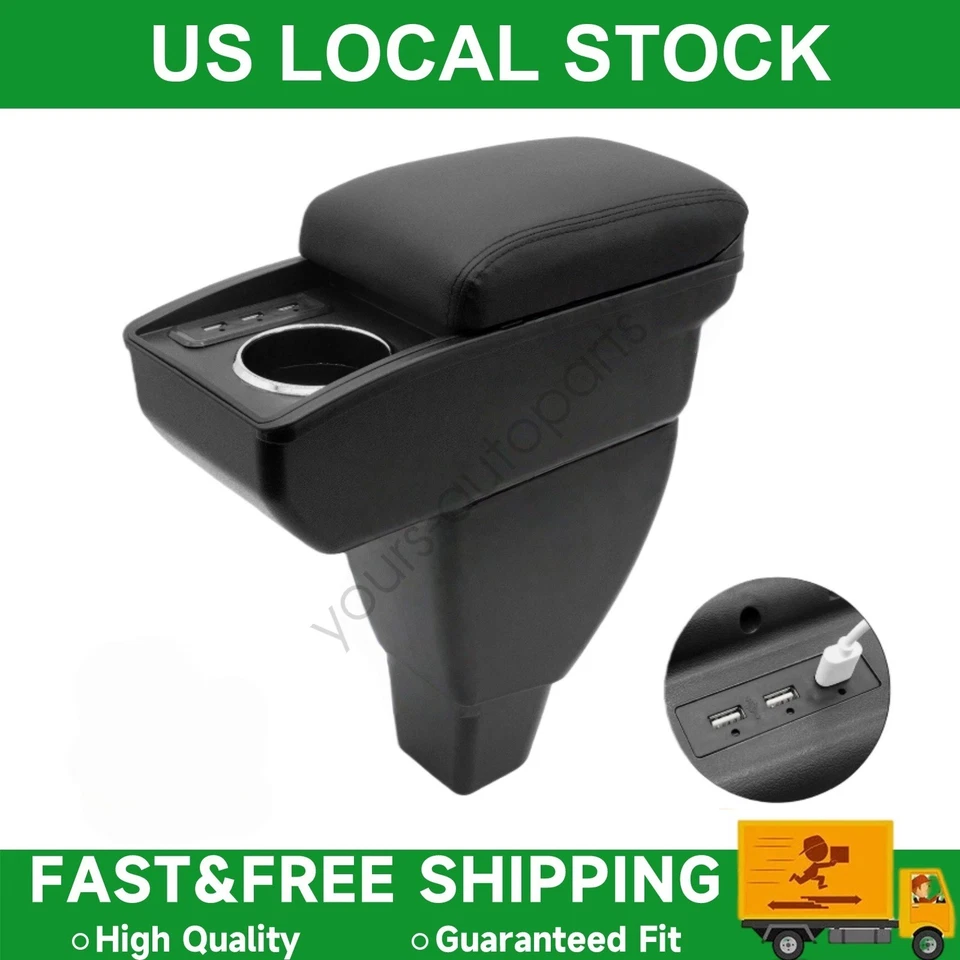 6 USB Ports Double Layer Armrest Box for Toyota bB Scion xB 2004-2006 Black Foto 1 de 4