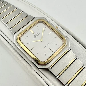 Seiko Lassale Tank Watch Men 28mm Silver Dial Two Tone 9300-5559 New Battery - Picture 1 of 14