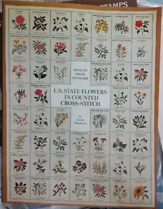 Vintage Buch US STAAT BLUMEN IN GEZÄHLTEM KREUZSTICH von Gerda Bengtsson 1977 - Bild 1 von 8