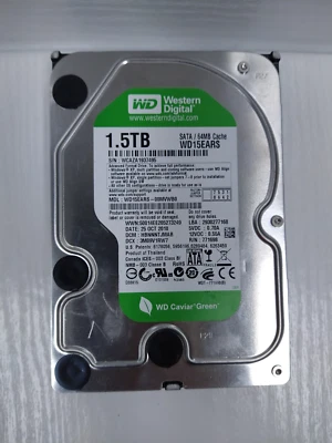 Western Digital wd15ears 1.5TB 3.5" SATA HDD Hard Drive - 100% Health - Image 1 of 4