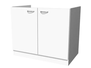 Spülenunterschrank ohne Arbeitsplatte - 100 cm breit - Weiß – Witus - Bild 1 von 3