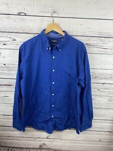 Chaps Ralph Lauren Men's Shirt Blue Checked Size XL Extra Large Long Sleeve