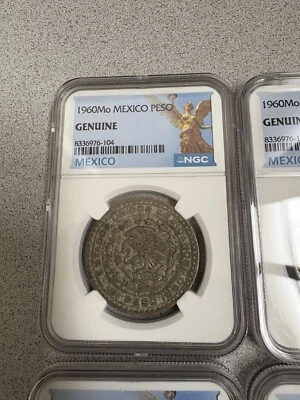 Genuine Slabbed Mexican Pesos - Image 1 of 4