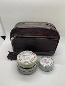 Borsa da toeletta uomo in pelle da viaggio di Parker 8” X 6” con saponi da barba - Foto 1 di 8