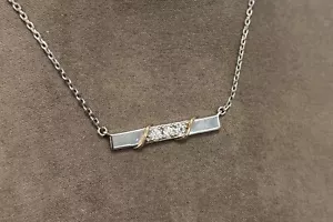 Collana Clogau in argento e oro rosa 9 ct passato presente e futuro (18") rara 925 - Foto 1 di 5