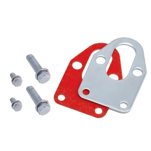 Chrome SBC Fuel Pump Mounting Mount Plate Kit for Chevy Small Block Engine - Picture 1 of 3