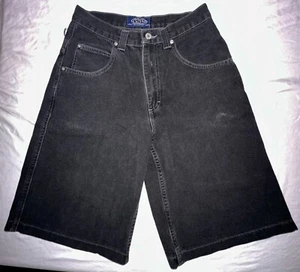 Lee Pipes Black Denim Skater Shorts Vintage Youth LARGE (26-27W) Cool - Picture 1 of 11
