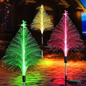 Waterproof Christmas Tree Stake LED Light Solar Powered Garden Yard Decorations - Picture 1 of 11