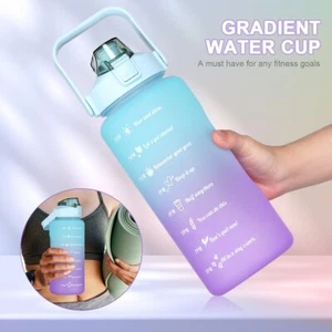 1pc 64ounce Gradient Sports Water Bottle With Straw BPA Free - Picture 1 of 3