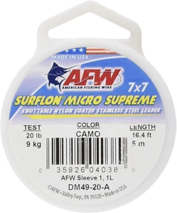 American Fishing Wire Surflon Micro Supreme Nylon Coated 7x7 Stainless Steel - Picture 1 of 2