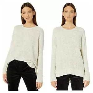 MINT! EILEEN FISHER M Beige Organic Cotton Speckle Tunic Sweater Top Pullover - Picture 1 of 16