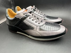 Mezlan 10 M Spain Black Gray Lizard Leather Casual Sneakers Shoes MEN'S - Picture 1 of 7