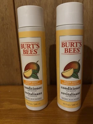 2 Burt's Bees 无硫酸盐超级闪亮护发素含芒果 10 盎司。 每个 — 第 1/2 张图片