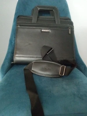 Maletín ejecutivo de cuero negro Samsonite portador para computadora portátil 12""X14"" multi bolsillo Foto 1 de 4