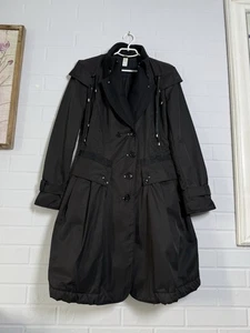 HIGH USE Women's Mid-Length Coat Wool/Polyester Black Size US 30 D 40 - Picture 1 of 20