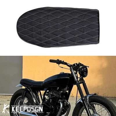 Sillín plano de asiento de corredor café conductor motocicleta PU para HONDA CB CL CG GB GL XL CD Foto 1 de 4