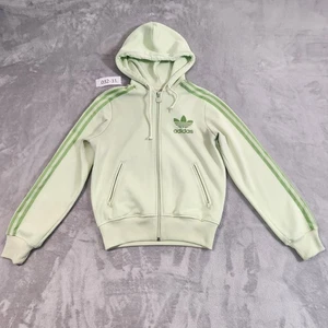 Vintage Adidas Originals Hoodie Track Jacket Womens SIZE 12 GREEN Y2K Full Zip - Picture 1 of 14