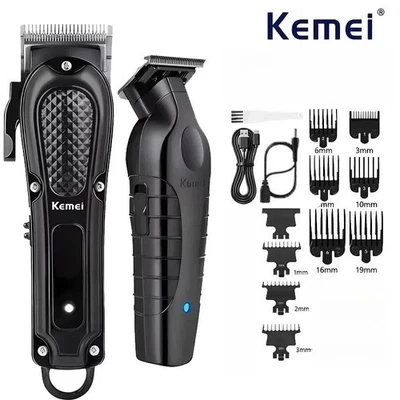 **Kemei Haarschneider KM-1071 KM-2299 Herren Bartschneider Set Akku Trimmer Prof - Bild 1 von 4
