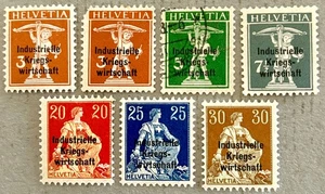 Schweiz 1O9-1O11, 1O14-1O16 / 1918 Handelstafel Aufdruck Briefmarken MH & gest. - Bild 1 von 2