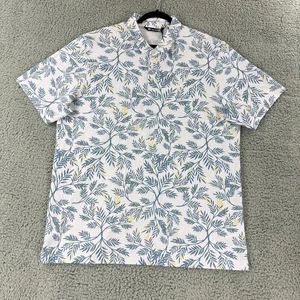 Travis Mathew Desert Wind Polo Shirt Mens Size 2XL White Floral Performance Golf - Picture 1 of 14