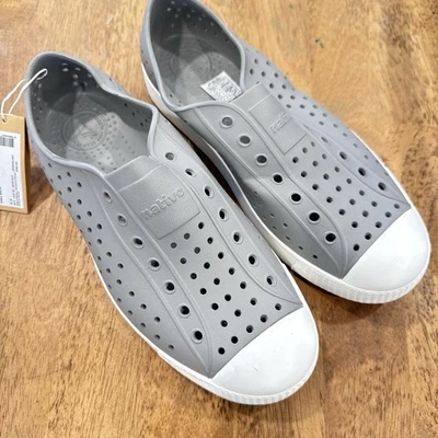 Tênis Native Jefferson Slip On Tamanho 6 Cinza Branco Perfurado Casual  - Imagem 1 de 4