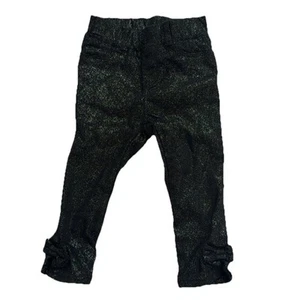 Gap Kinder Kleinkind Mädchen glitzernde schwarze Jeggings Knöchelschleifen Pull-On Größe 2T - Bild 1 von 8