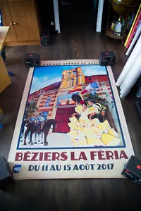 LA FERIA CORRIDA BEZIERS 2017 French Large Vintage Travel Original Poster - Picture 1 of 7
