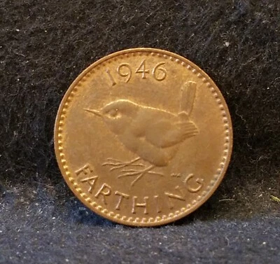 1946 Great Britain farthing, George VI, RB UNC, KM-843 (GB14) - Image 1 of 4