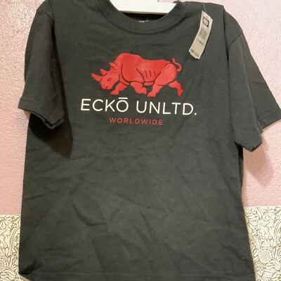 📀 ECKO UNLTD. Worldwide Boys Black T-Shirt- SIZE M 6-8 - Image 1 of 4