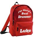 Kids Bag Personalised Drummer Backpack Add Name Girls Boys Drums Instrument Cool