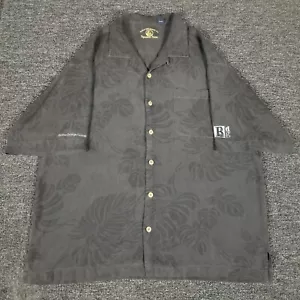 Camisa de seda Eagle Dry Goods para hombre XL negra con estampado floral abotonada informal hawaiana - Imagen 1 de 12
