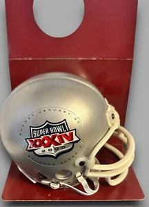 RAMS vs TITANS 2000 SUPER BOWL XXXIV OFFICIAL LOGO FOOTBALL MINI HELMET - Picture 1 of 9