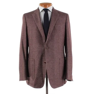 Samuelsohn NWT Wool / Cotton / Silk Sport Coat Size 42L US In Browns Plaid - Picture 1 of 11