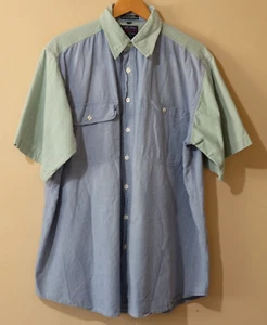 Vintage Members Only Shirt Men's 1XB Blue Green Button Up Club House #p85-35 - Picture 1 of 10