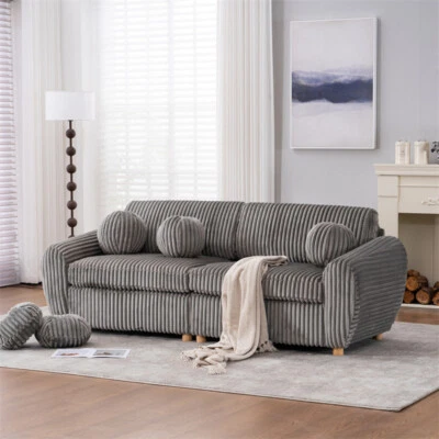 Sofá tapizado moderno de pana gris sofá Love Seat apartamento oficina sofá Foto 1 de 4